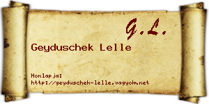 Geyduschek Lelle névjegykártya